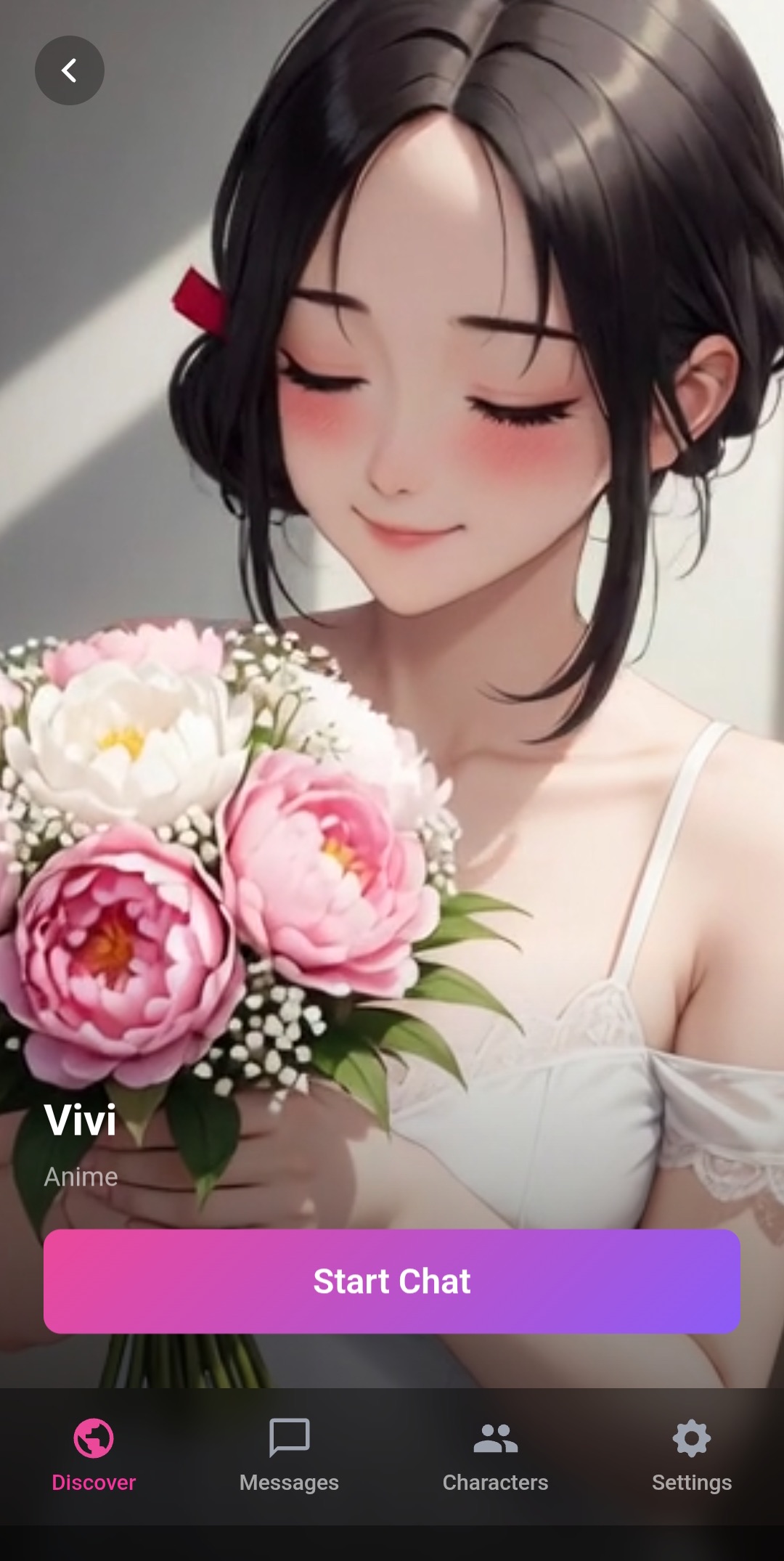 Vivi — a HER companion, anime style, gentle and shy